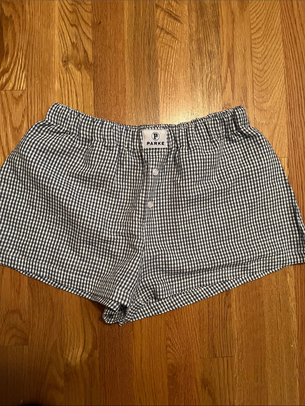Parke Navy and White Gingham Athletic Shorts   Never worn